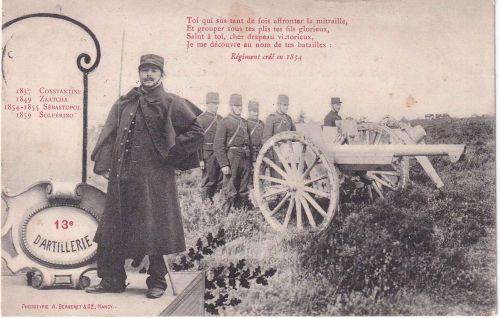 Frankreich - 13e D'Artillerie (Paris) sw-AK gelaufen 1905