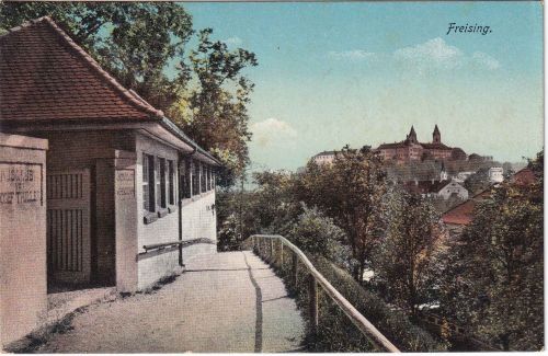 Bayern - Freising Domberg farb. AK gelaufen/Soldatenkarte 1913