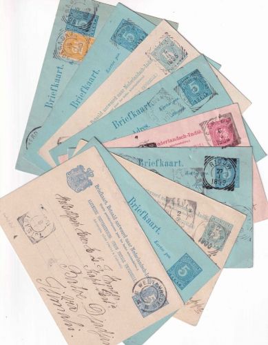 Niederl. Indien - Lot 9 Ganzsachen gebraucht ex 1895/1907