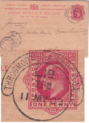 England - 1 P. Ganzsache Throgmorton Avenue (London) - Chemnitz 1903 Too Late !