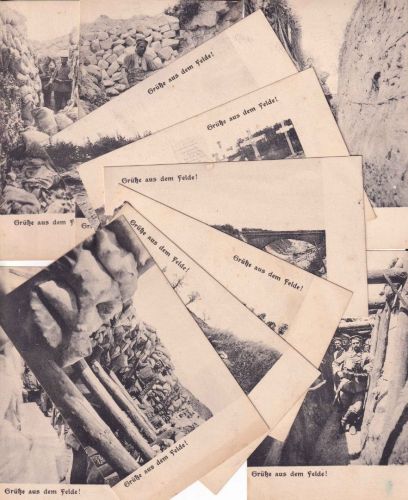 Bayern - Grüße aus dem Felde Nordfrankreich Postkartenserie (11 Stück) ca. 1917