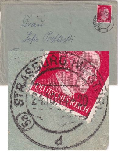 DR - (5a) Strasburg (Westpr.) 24.10.44 frühes Datum ! Brief n. Preuss. Stargard