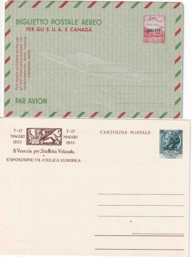 Italien/Triest Zone A - 120 L. Aerogramme + 20 L. Europ. Briefmarken-Ausst.