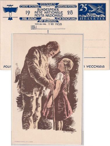 Schweiz - Bundesfeier Pro Patria 1928 25 Rp. Sonderganzsache ungebraucht