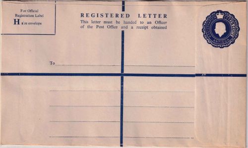 Antigua - 25 C. Elisabeth stationery registered letter H-size unused