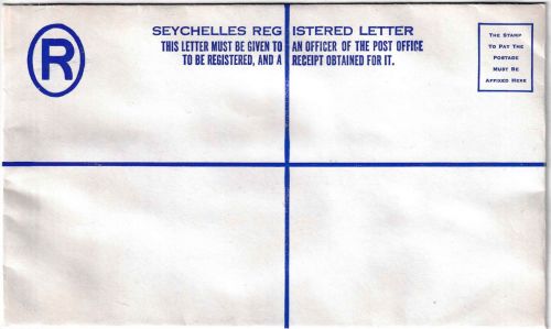 Seychelles - Einschreibeumschlag/stationery ca. 1960 ohne Wertangabe 202x120mm