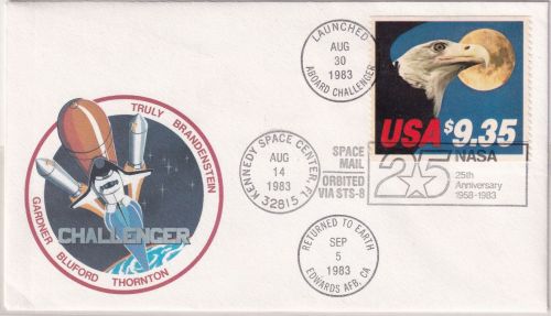 USA - 9,35$ NASA Anniversary 1983 Schmuck-FDC