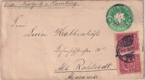 Mexiko - 2 C. Ganzsache+Zusatz/Brief Chihuahua - Alt-Rahlstedt 1907