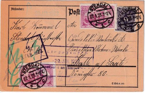 DR-Infla - 2x2,50 M. Nord/Süd u.a. Karte Stendal - Halle 27.1.23