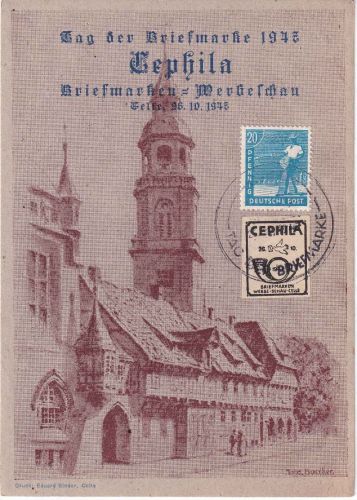 All.Bes./Kontrollrat - Celle 1947 SST Tag d. Briefmarke Sonderkarte Cephila