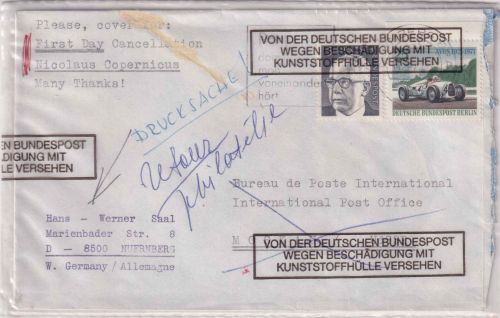 BRD - Nürnberg 1973 Brief i.d. UdSSR - beschädigte Post/Retourvermerk