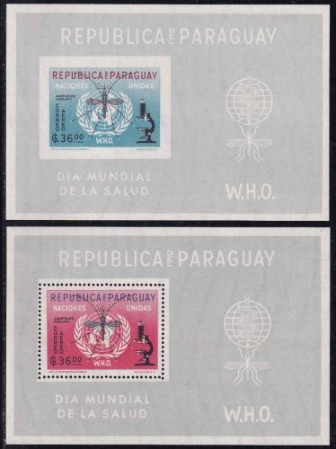 Paraguay - WHO Malaria Blockausgaben 1962 (22+23) beide posfrisch