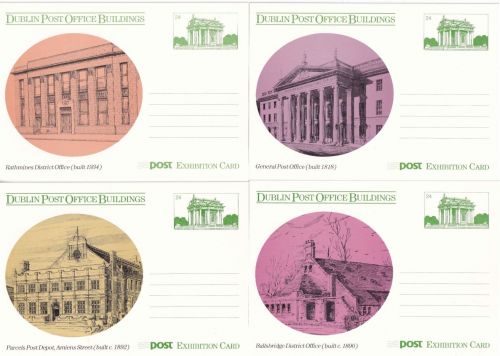 Irland - Dublin PO Buildings 1988 24 P. Ganzsachen (4 versch.) ungebraucht