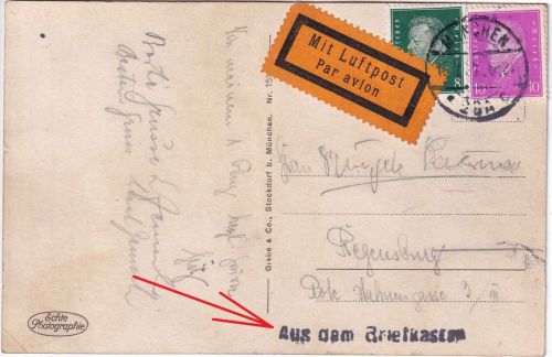 DR - 10+8 Pfg. Ebert Luftpostkarte München - Regensburg 16.3.30
