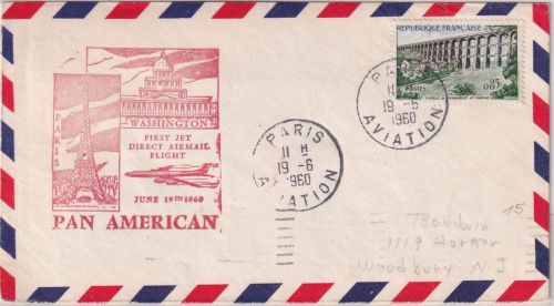 Frankreich - PanAm Firstflight Paris - Washington airmail 1959