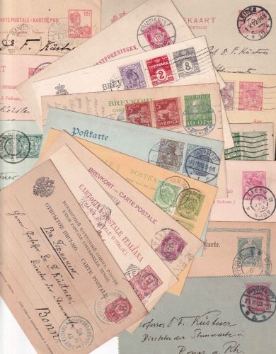 Europa/Bonn - Ganzsachenlot meist Europa/DR an Prof. Dr. Küstner ex 1888/1927
