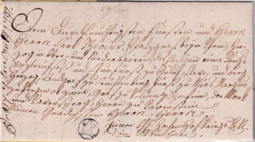 Bayern - Unterföhring 1797 Fürstenbrief an Kurfürst Carl Theodor v. Bayern