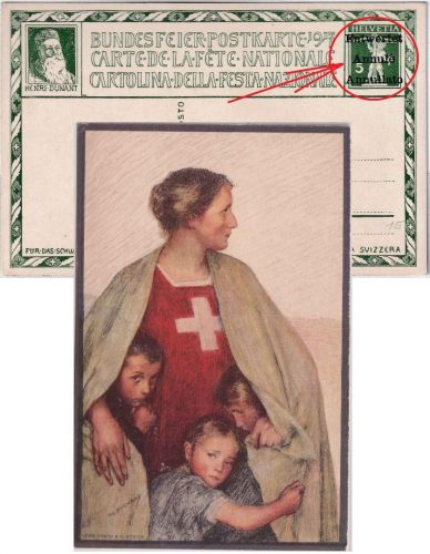 Schweiz - 5 Rp. Bundesfeier 1917 Ganzsache ungebraucht - "entwertet"