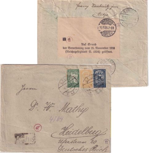 Jugoslawien/Slowenien - 45 Pa. Jugoslavia u.a. Einschreibebrief Celje 6.11.20