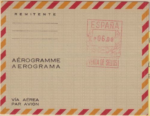 Spanien - 6 Ptas Gebührenfreistempel Ganzsache/Aerogramme ungebraucht 1962