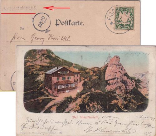 Bayern - Wendelsteinhaus Aushilfs-L1 (apt. Postablage-L2 !!) Karte 27.12.1899