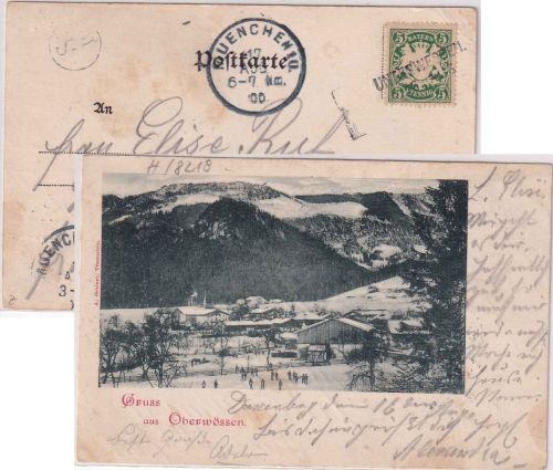 Bayern - Unterwessen 16. AUG. Aushilfs-Ra2 AK Oberwessen n. München (1900)