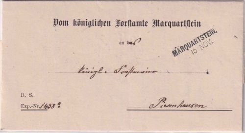 Bayern - Marquartstein 15. NOV Aushilfs-L2 Dienstbrief n. Piesenhausen 1882