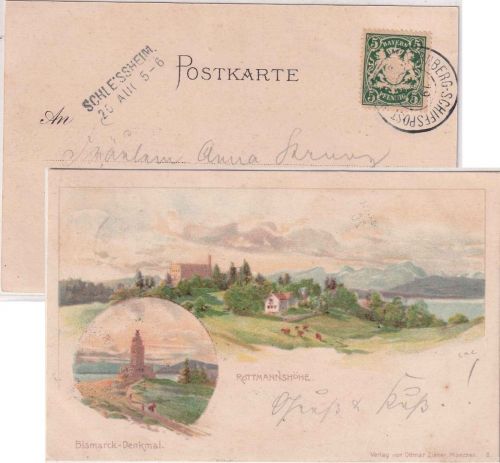 Bayern - Schleissheim 20. AUG Aushilfs-L2 Karte v. Starnberg Schiffspost !! 1900