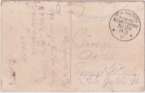 DR/DP Türkei - MSP No. 29 (SMS Goeben) 19.12.17 Feldpostkarte n. Leipzig
