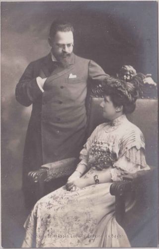 Bayern - Prinz Ludwig Ferdinand u. Gemahlin Maria de la Paz sw-Foto-AK ca. 1910