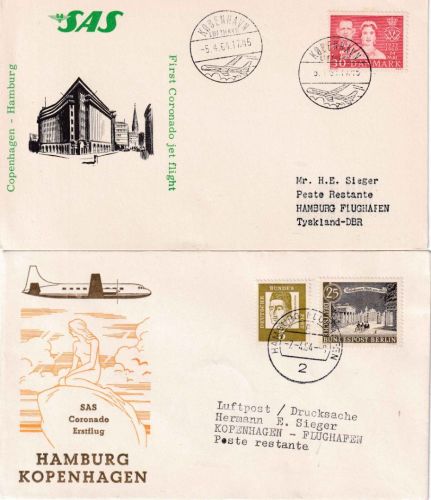 Dänemark/BRD - Scandinavian Airlines Erstflug Hamburg Kopenhagen5./7.4.64
