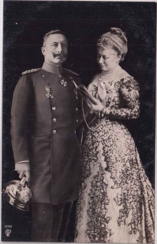 Preussen - Kaiserpaar Wilhelm II. u. Auguste Victoria sw-Foto-AK ca. 1905/10