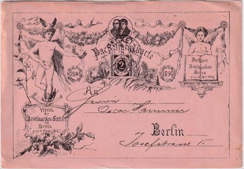 Berlin - Paketfahrt-Ges. 2 Pfg Sonderganzsache Verein d. Briefmarkensammler 1893