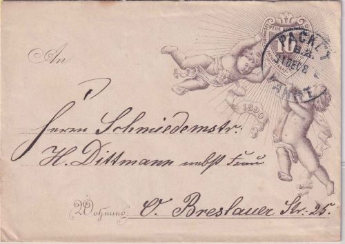 Berlin - Paketfahrt 10 Pfg. Putten Ganzsache/Brief 31.12.1889