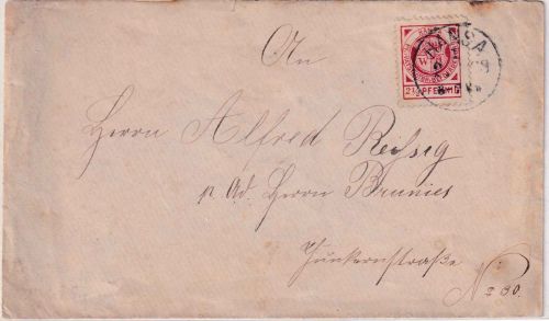 Breslau - Hansa 2 1/2 Pfg. Wappen Brief 1898 - ohne Inhalt