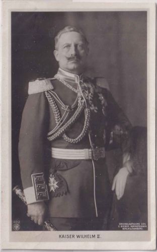Preussen - Kaiser Wilhelm II. Uniform Orden Marschallstab sw-Foto-AK gebr. 1910
