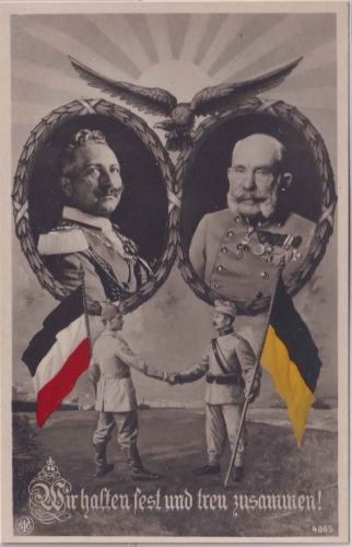 Preussen/Österreich - Kaiser Wilhelm II./Franz-Joseph patriotische AK ca 1914/15
