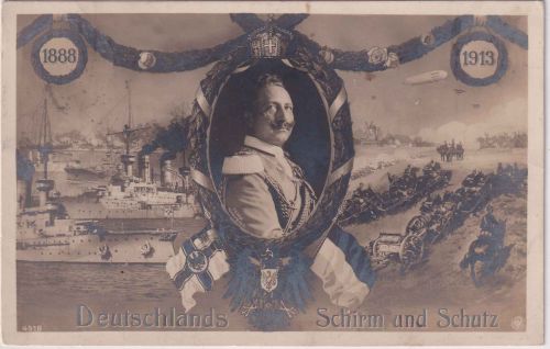 Preussen - Kaiser Wilhelm II. Militärmotive 1888-1913 Jubiläumskarte gelaufen