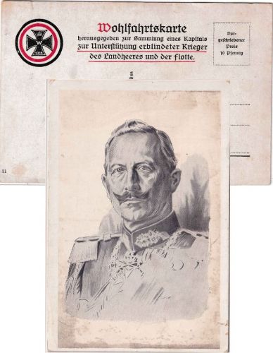 Preussen - Kaiser Wilhelm II. Uniform sw-Künstler-AK (Zeichnung) ca. 1915