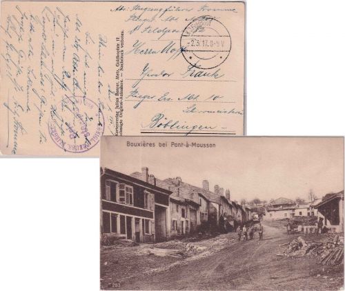DR - Kgl. Preuss. Flieger-Abt. 208 Feldpostkarte n. Böblingen 2.3.17