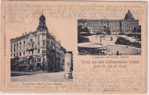 Berlin - Weihenstephan-Palast sw-Mehrbild-AK gelaufen 1905