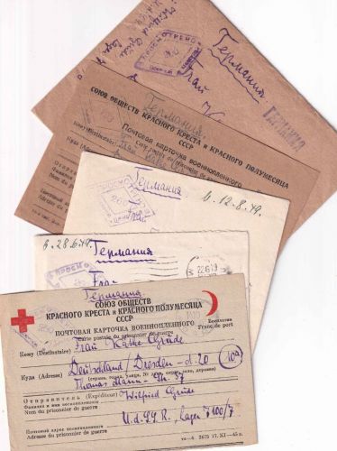 All.Bes./UdSSR - Lager 7100/6 (Saporoschje) 5 Kriegsgefangenenbriefe/-karten