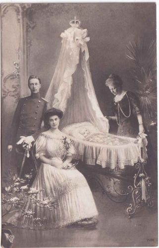 Preussen - Kronprinzenpaar m. kl. Prinz Wilhelm u. Kaiserin sw-AK 1906