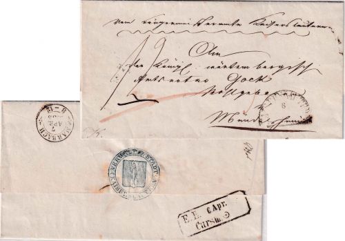 Bayern/Württemberg - Kaiserslautern 6/4 (1855) HKS 12 Kr. Portobrief