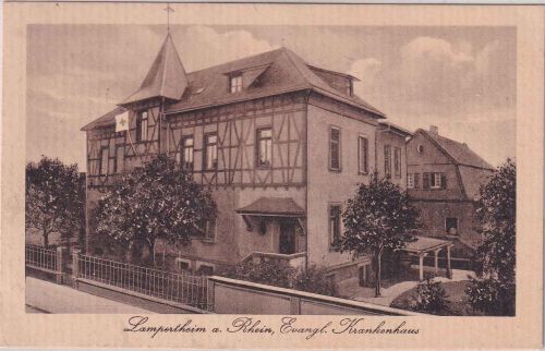 Hessen - Lampertheim Evangel. Krankenhaus sw-AK/Feldpost 1916