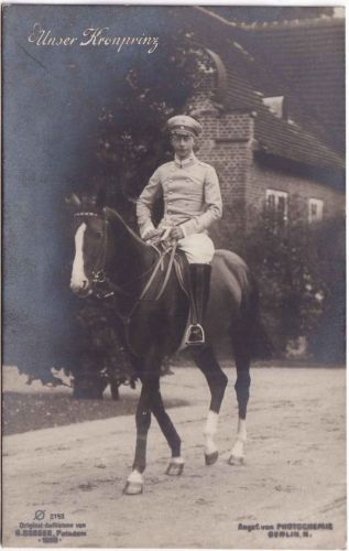 Preussen - Kronprinz Wilhelm zu Pferde sw-Foto-AK ungelaufen ca. 1905