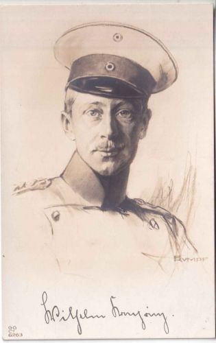 Preussen - Kronprinz Wilhelm Portrait (Zeichnung) sw-AK ungelaufen ca. 1915