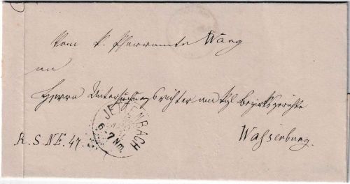 Bayern - Jettenbach i. Obb. 30. MAI K1/Sondertyp Dienstbrief n. Wasserburg 1879