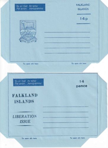 Falkland Inseln - 2x14 P. Ganzsache/Aerogramme beide ungebraucht