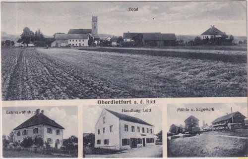 Bayern - Oberdietfurt a.d. Rott sw-Mehrbild-AK (Geschäft etc.) 1926